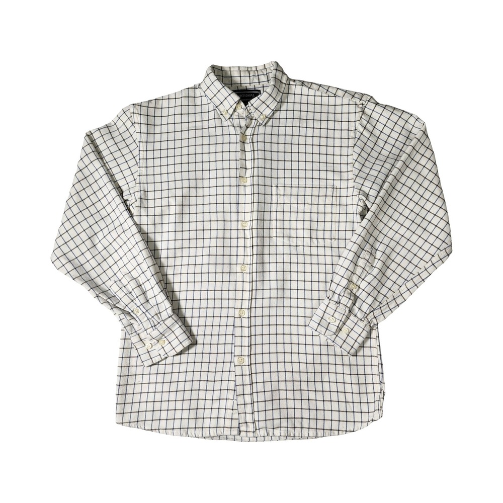National Outfitters Plaid Button Down Long Sleeve Shirt Men's Medium‎ Cotton